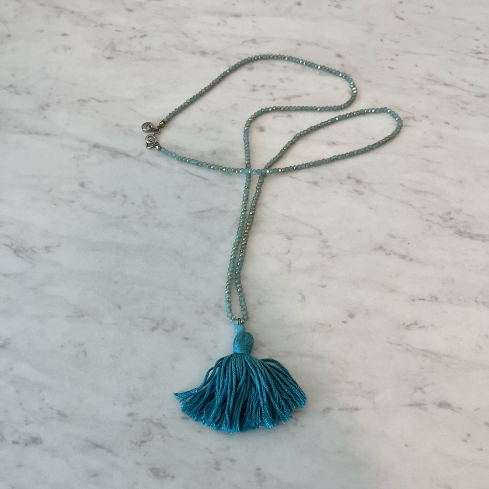 LOFT tassel beaded necklace